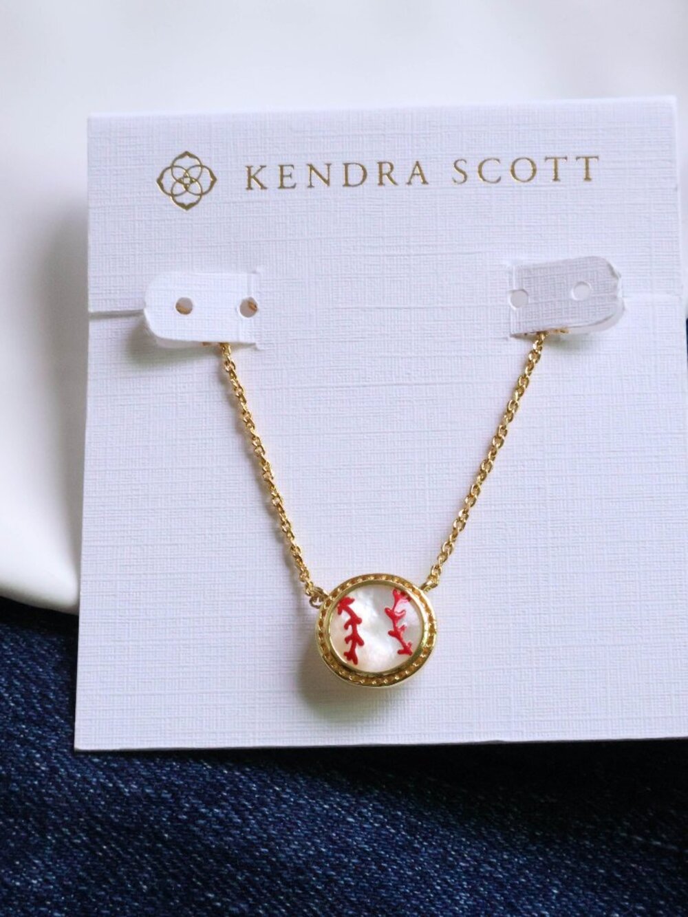 Kendra Scott Ivory Mother Pearl Gold Necklace - Baseball